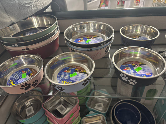 Loving Pets - Bella Bowls - Dog Food Water Bowl No Tip Stainless Steel Pet Bowl No Skid Spill Proof