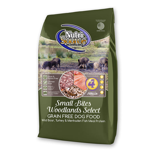NutriSource Small Bites Woodlands Select Grain Free Dry Dog Food - 4lbs