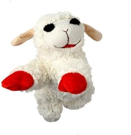 Multipet Lamb Chop Officially Licensed, Plush, Squeak Pet Toy (White/Tan, 10")
