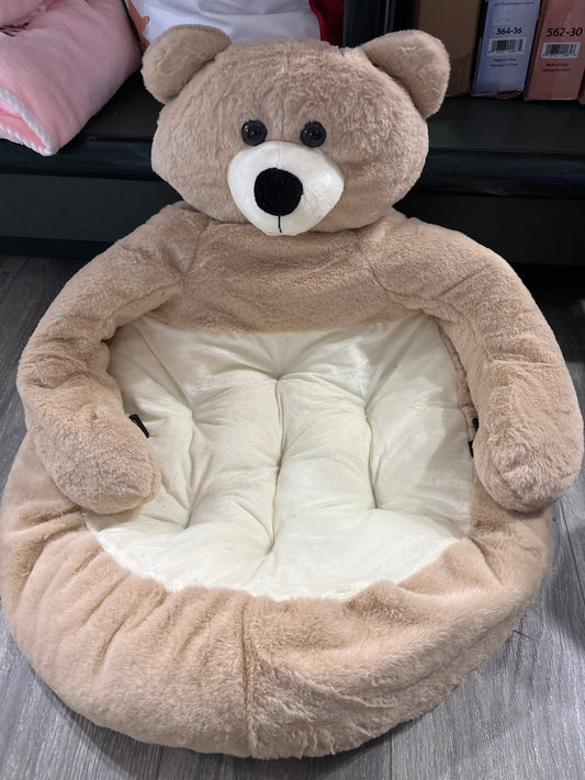 Pink Bear Pet Bed, Cotton, S, Machine Washable, for Small and Medium Dogs and Cats