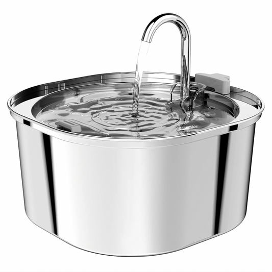 Cat Water Fountain, Pet Water Fountain Dog Water Dispenser Drinking Fountain, 3.2L/108oz Stainless Steel Water Fountain for Cats Indoor