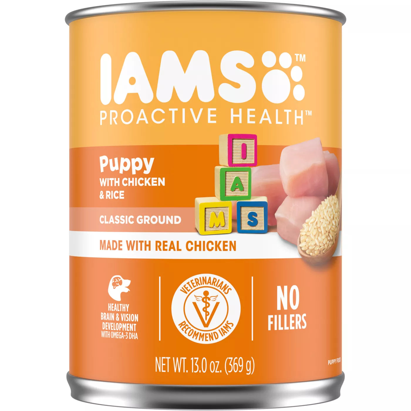 AMS Proactive Health Puppy Wet Dog Food Ground with Chicken and Rice, 13 oz.