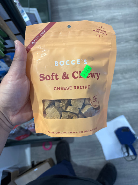 Bocce's Bakery Oven Baked Cheese Recipe Treats for Dogs, Wheat-Free Everyday Dog Treats, Made with Real Ingredients, Baked in The USA, All-Natural Soft & Chewy Cookies, Cheese, 6 oz