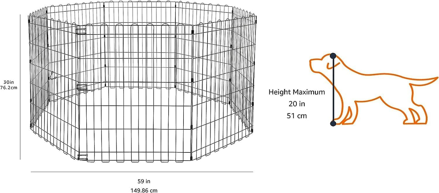 Foldable Metal Exercise Pet Play Pen for Dogs (with door)