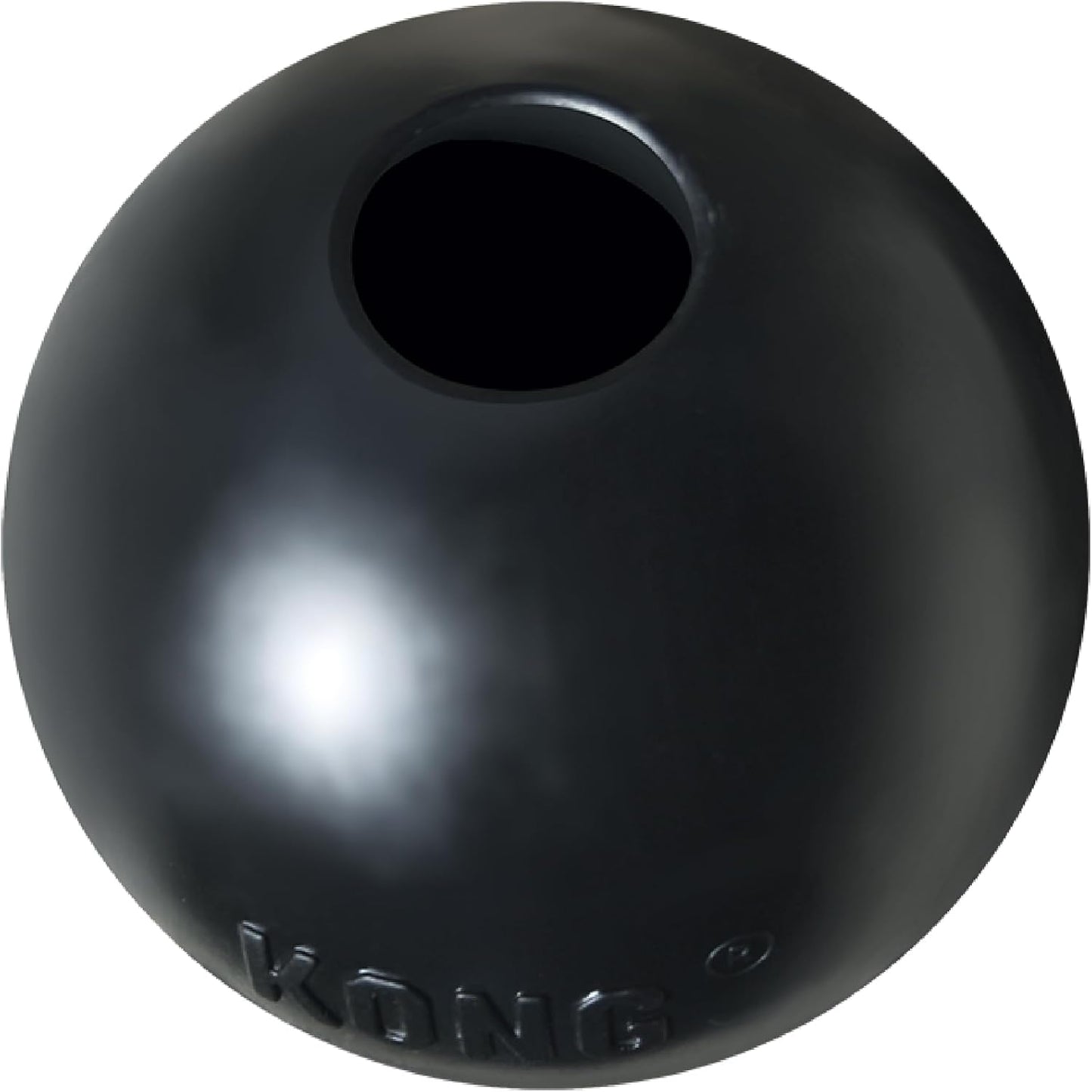 KONG Extreme Ball with Hole - Dog Fetch Toy - Durable Dog Ball Toy for Training, Interactive Playtime & More - Natural KONG Extreme Rubber Ball for Dogs - Black - For Large/Medium Dogs