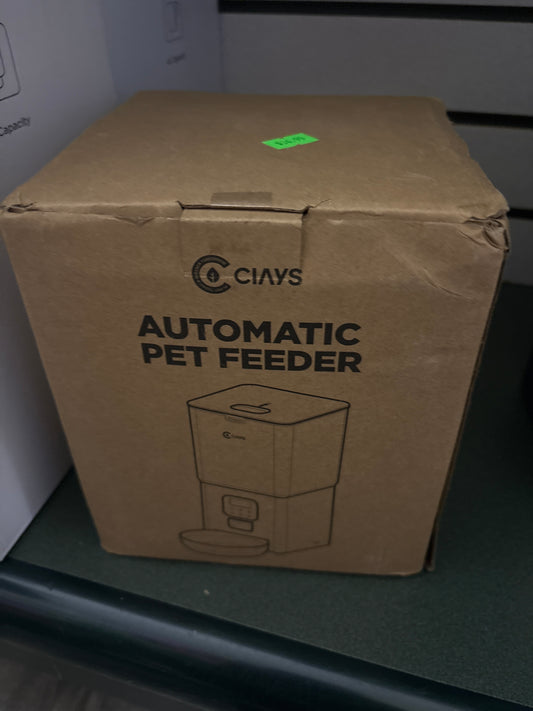 Ciays Automatic Cat Feeder, 5.6L, Control 4 Meals Per Day, Pet Dry Food Dispenser, Dual Power Supply & Voice Recorder, White