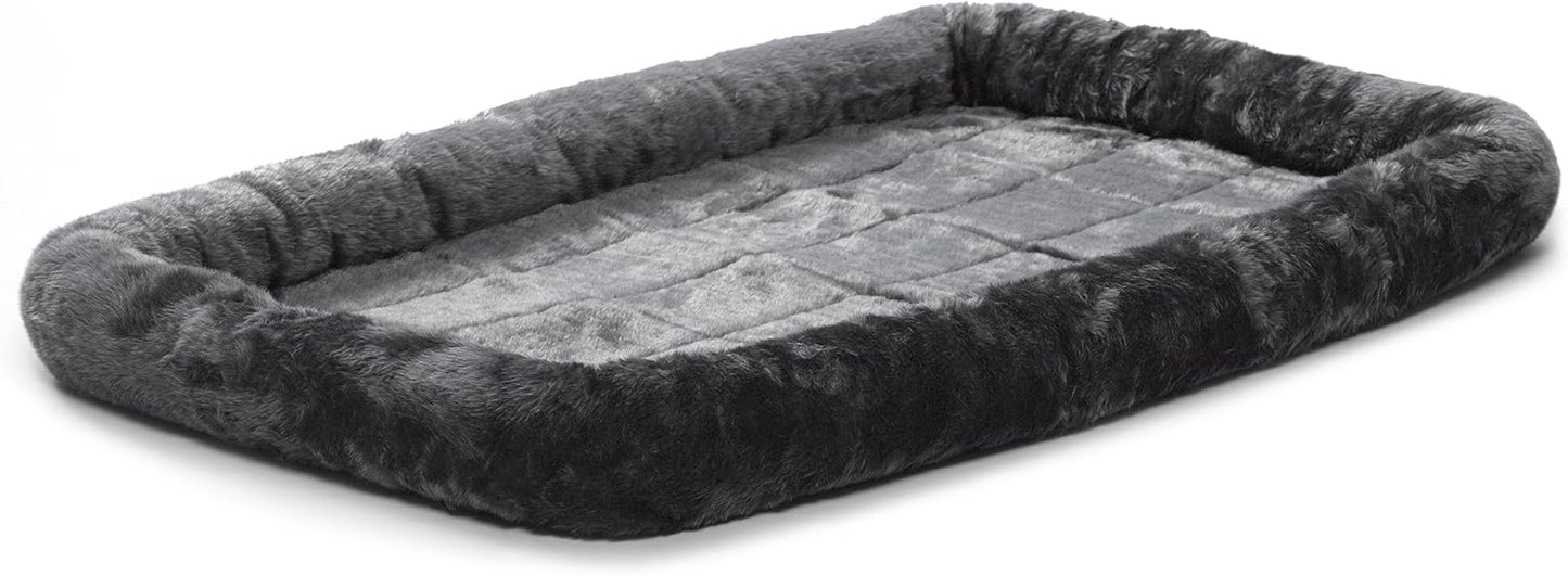 Midwest Quiet Time Bolster Gray Dog Bed