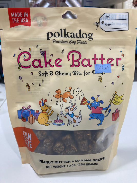 Polkadog Cake Batter soft & Chewy Bits for Dogs Fun Size Dog Treats Peanut Butter & Banana Recipe 10 oz. Sized for Training