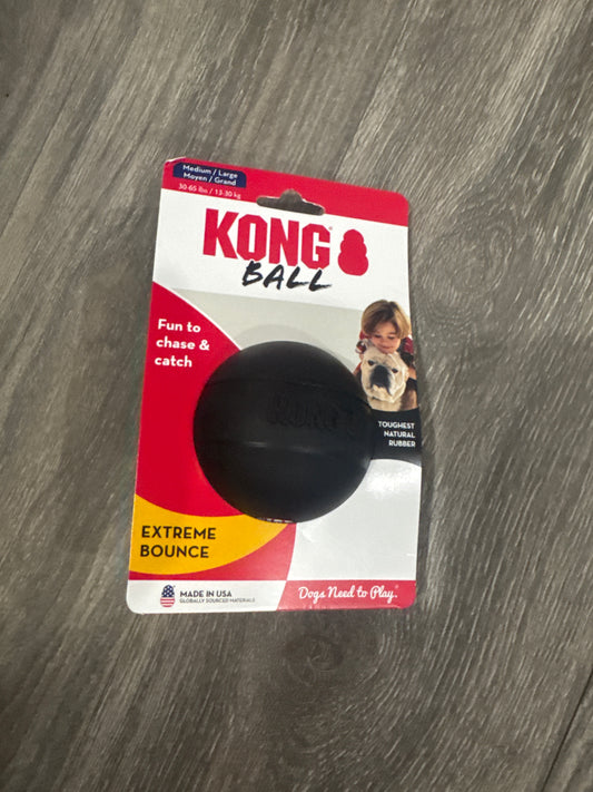 KONG Extreme Ball with Hole - Fetch Toy - Durable Dog Toy for Training, Interactive Playtime & More - Natural Extreme Rubber Ball - Black - for Large/Medium Dogs