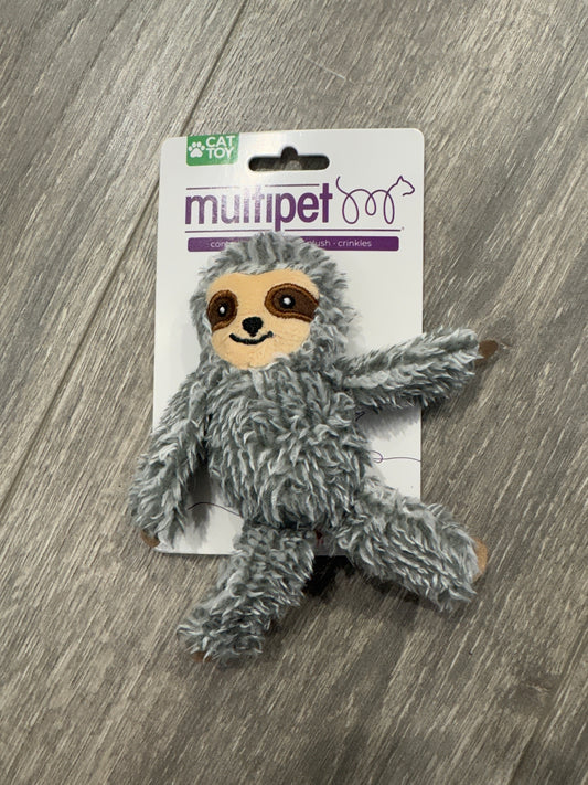 Multipet 5 in. Sloth Cat Toy Assorted Color