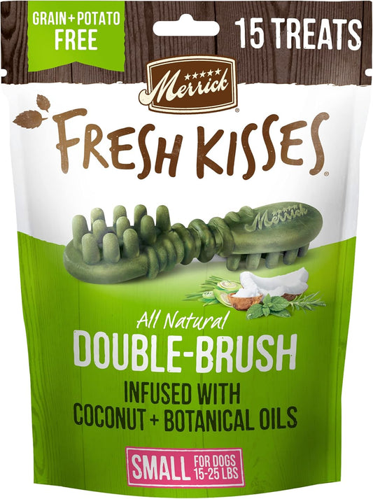 Merrick Fresh Kisses Natural Dental Chews Infused With Coconut And Botanical Oils For Small Dogs 15-25 Lbs - 15 ct. Bag
