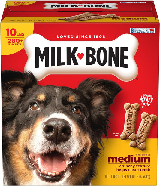 Milk-Bone Original Dog Treats for Medium Dogs, 10 Pound, Crunchy Biscuit Helps Clean Teeth