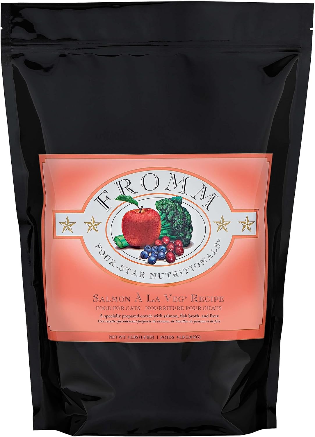 Fromm Four-Star Nutritionals Salmon A La Veg Cat Food - Premium Dry Cat Food - Salmon Recipe - 4 lb