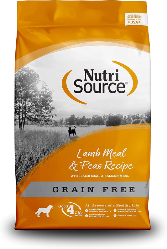 NutriSource Lamb Meal & Peas Formula Dog Food, Grain Free, 5 lb