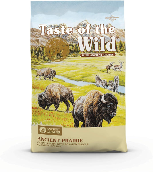 Taste of the Wild with Ancient Grains, Ancient Prairie Canine Recipe with Roasted Bison and Venison Dry Dog Food, Made with High Protein from Real Meat and Guaranteed Nutrients and Probiotics 28lb