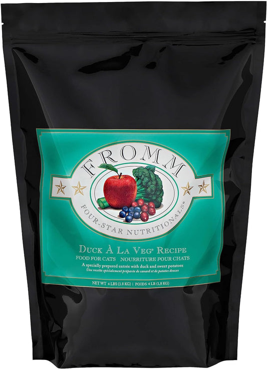 Fromm Four-Star Nutritionals Duck A La Veg Cat Food - Premium Dry Cat Food - Duck Recipe - 4 lb