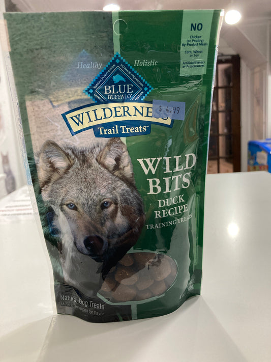 Blue Buffalo Wilderness Wild Bits Soft & Chewy Training Treats for Dogs, Grain-Free, Duck Recipe, 4-oz. Bag