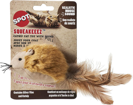 SQUEAKEEEZ Mouse Assorted/Touch Activated/Realistic Mouse Sound/with Catnip and Silver Vine Blend/Cat Toy