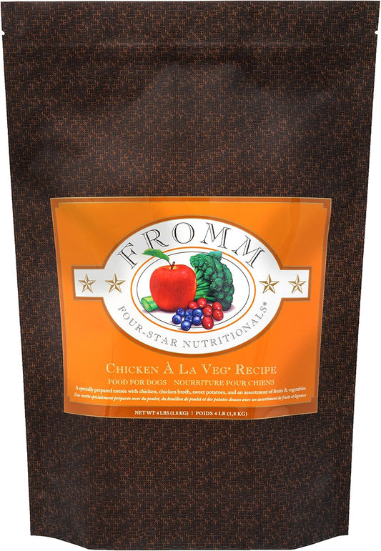 Fromm Four-Star Nutritionals Chicken A La Veg Dog Food - Premium Dry Dog Food - Chicken Recipe - 4 lb