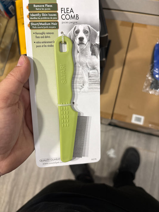 Coastal Pet Safari Double Row Comb - Helps Dry Skin - For Flea Prevention and Detection in Pets with Short and Long Hair