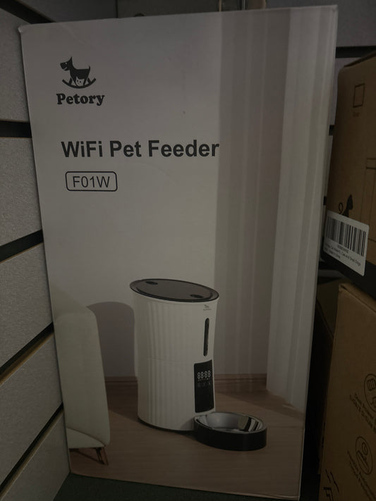 Petory Automatic Cat Feeders Wi-Fi - 4L Dry Food Dispenser for Cats and Dogs 10 Meals per Day Smart Pet Feeder with Desiccant Bag Dual Power Supply 10S Voice Recorder