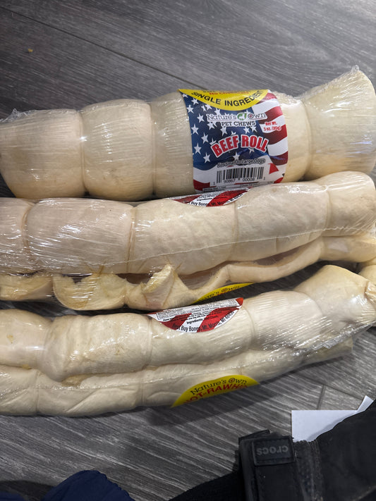 NOT-Rawhide Beef Rolls, 8 to 10 Inch, Made in The USA