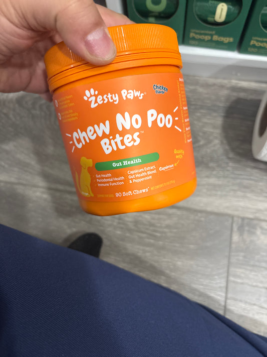 Zesty Paws Chew No Poo Bites for Dogs - Stool Eating Deterrent Soft Chews for Dogs