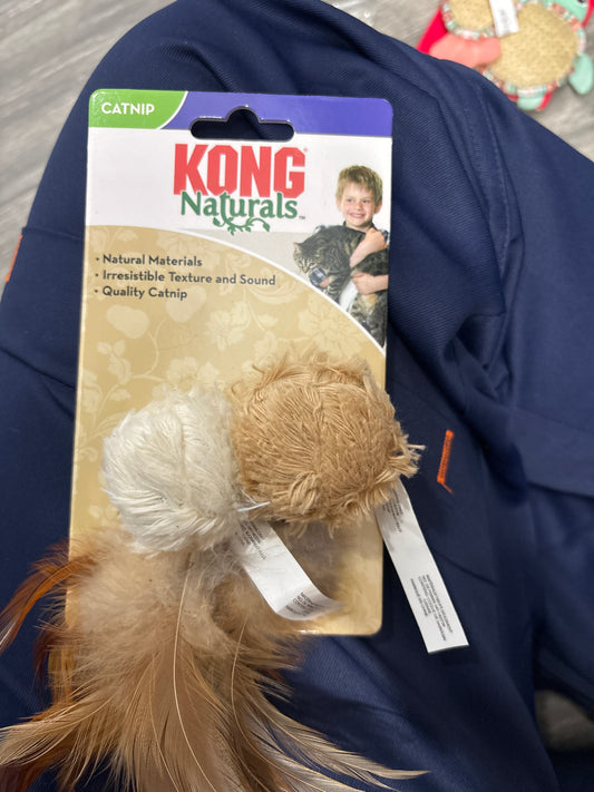 KONG Naturals Crinkle Ball with Feathers Cat Toy