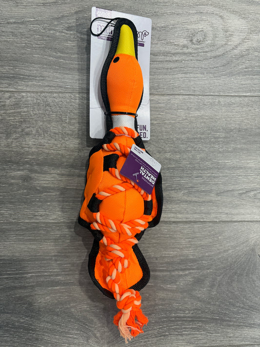 Multipet Cross-Ropes Duck Tough Dog Toy 11.5"