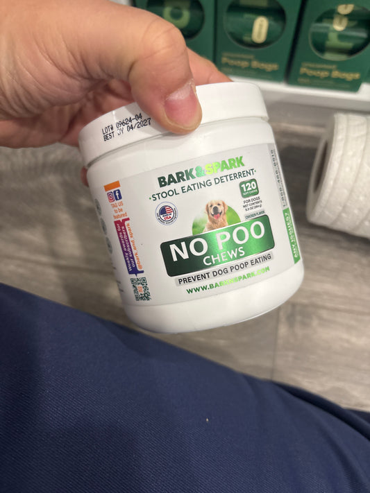 BARK&SPARK No Poo Chews for Dogs - Coprophagia & Stool Eating Deterrent with Probiotics, Digestive Enzymes & Breath Aid Support - Stop Dog Poop Eating - Made in USA - 120 Soft Chews - Duck Liver