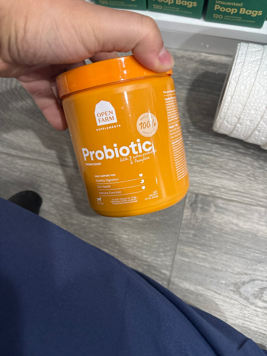 Open Farm Probiotic Chews, Dog Supplement, Dog Vitamins, Supports Normal Flora and Bowel Movement Using Traceable and Vet-Approved Ingredients, 12.7 oz, 90 Count