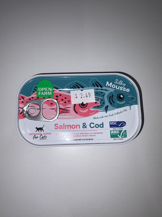 Open Farm Salmon & Cod Meal Topper for cats 3.17oz