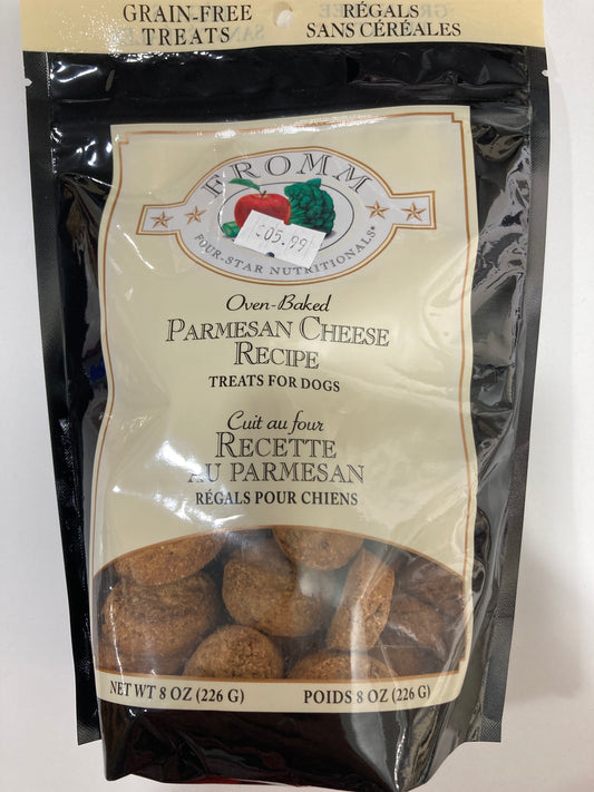 Fromm Four-Star Nutritionals Parmesan Cheese Dog Treats - Premium Oven Baked Dog Snacks - Cheese Recipe - 8 oz