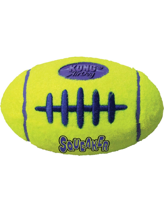 KONG AirDog Squeaker Football Bounce and Fetch Toy Tennis Ball for Small Dogs