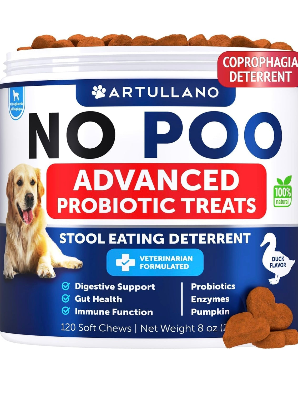 No Poo Chews for Dogs, Puppy - Coprophagia Stool Eating Deterrent - Prevent Dog from Eating Poop