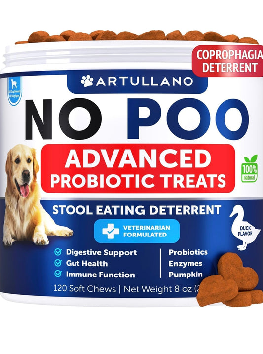 No Poo Chews for Dogs, Puppy - Coprophagia Stool Eating Deterrent - Prevent Dog from Eating Poop