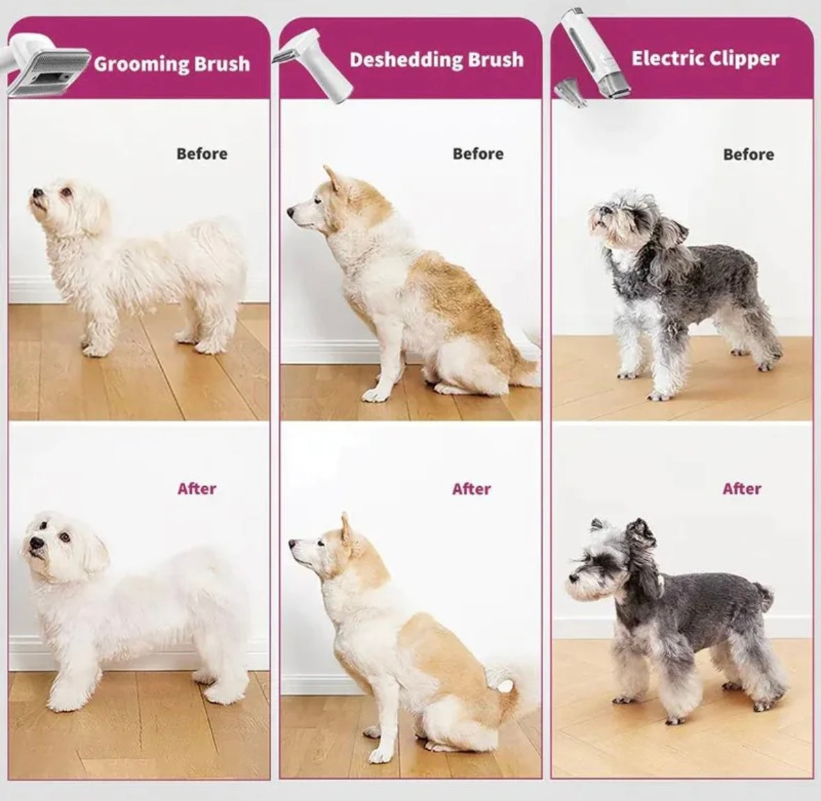 Dog Hair Vacuum & Dog Grooming Kit