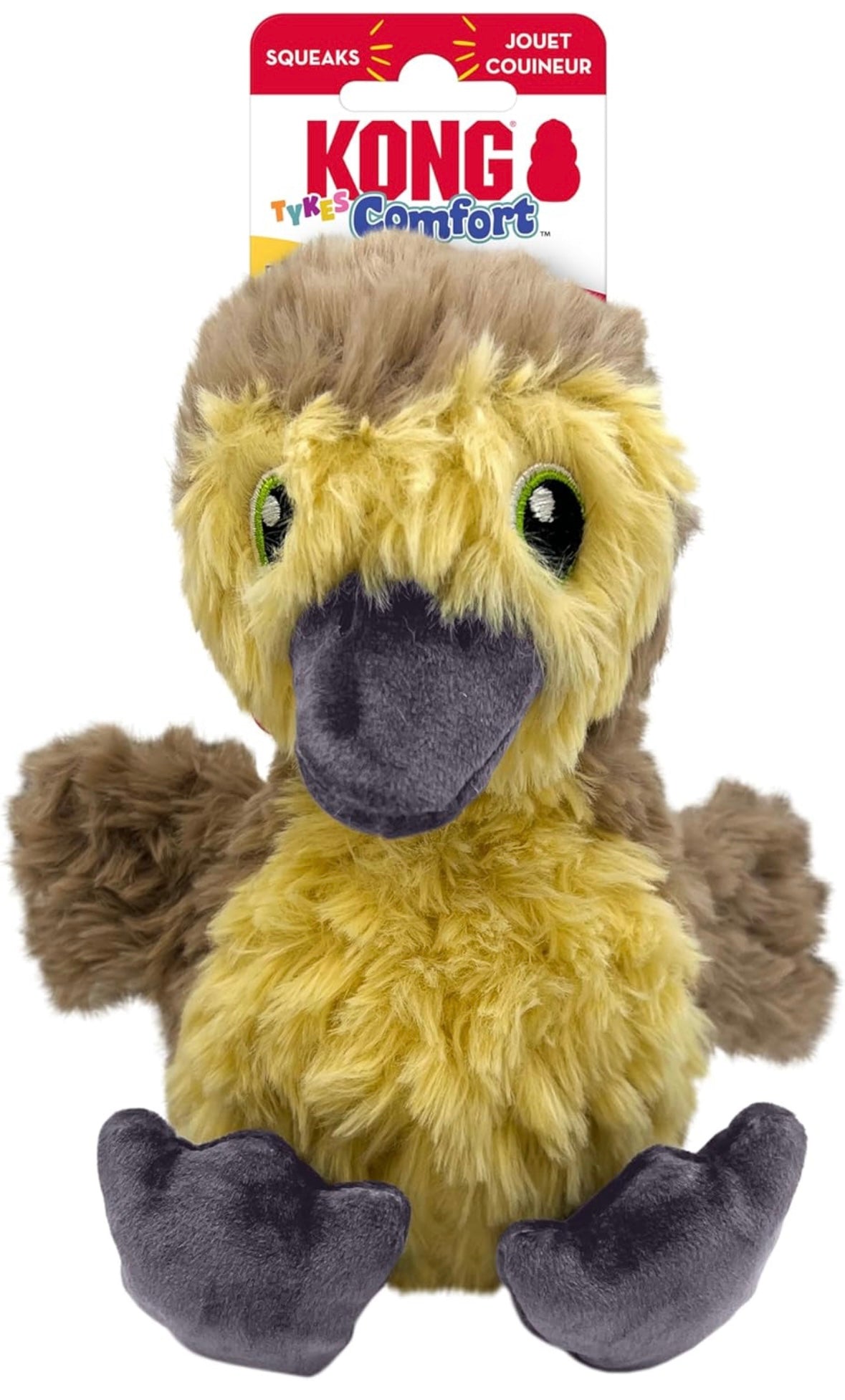 KONG Comfort Tykes Soft Plush Fluffy Dog Toy for Small and Medium Breeds (Gosling)