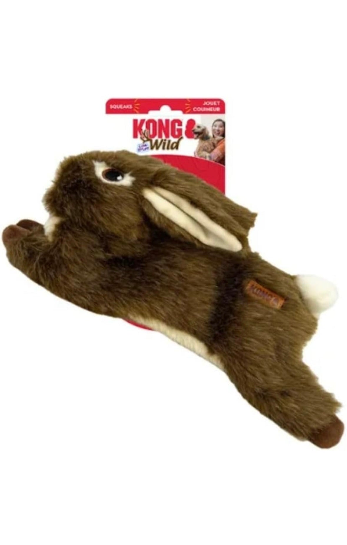 KONG Wild Low Stuff Creatures with Minimal Stuffing for Dogs (Rabbit)