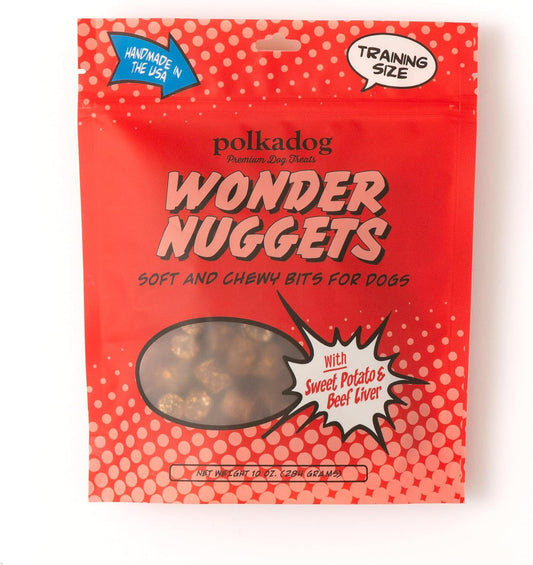 Polkadog Sweet Potato & Beef Wonder Nuggets Dog Treats – All-Natural Pet Training Treats for Dogs – Healthy, Handmade Puppy Snacks – Bite-Sized, Soft, Chewy Treats for Pets – 10 oz