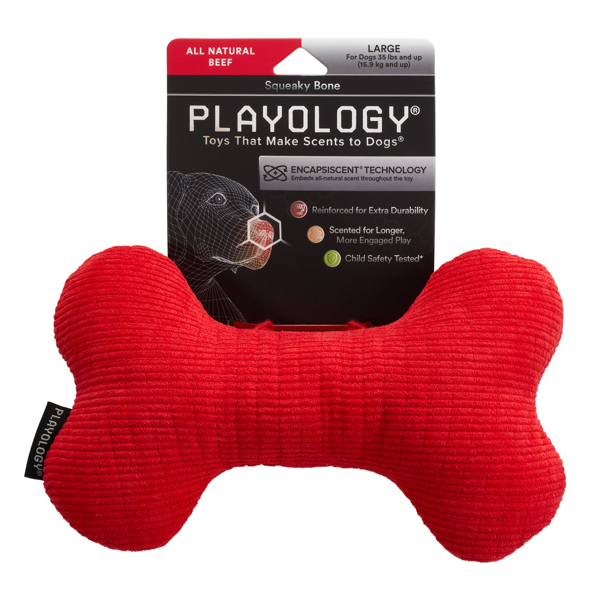 Playology Beef Scent Channel Chew Ring Dog Toy,Large Breeds