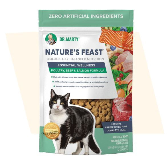Dr. Marty Nature's Feast Essential Wellness Cat Food Poultry, Beef and Salmon Formula - 5.5oz bag