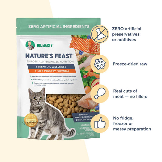 Dr. Marty Nature's Feast Essential Wellness Cat Food Fish and Poultry Formula