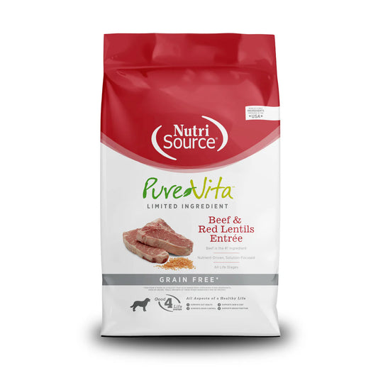 PureVita, Beef & Red Lentils Grain Free Entree Dry Dog Food, 4lbs