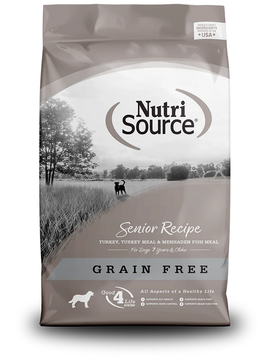 NutriSource, Senior Recipe with Turkey, Grain Free Dry Dog Food, 4lbs