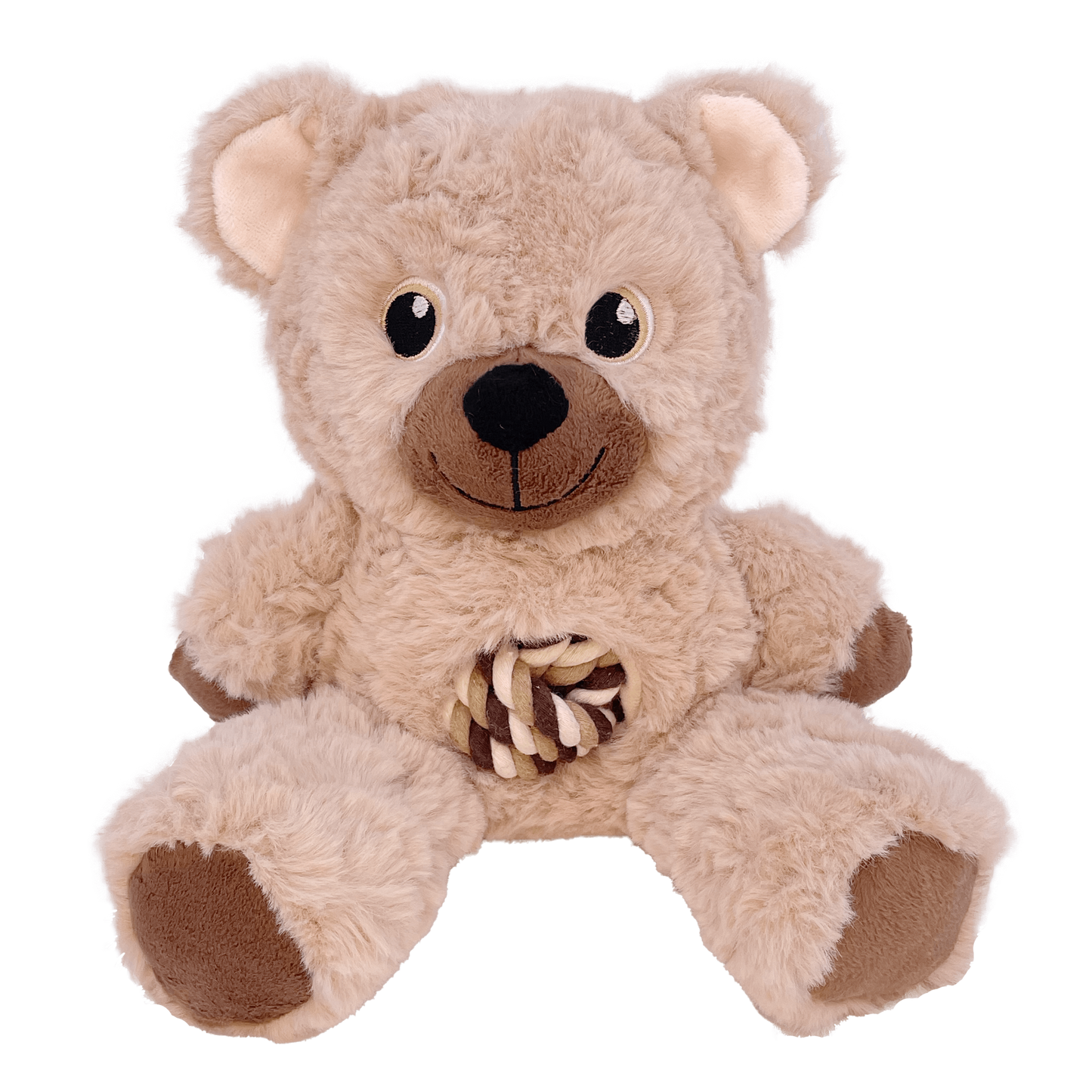 KONG Knots Teddy Bear - Knotted Rope Tummy and Tail - Soft Plush Dog Toy (Small)
