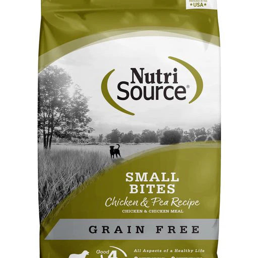 NutriSource Small Breed Small Bites Chicken And Pea Recipe Grain Free, Dry Dog Food, 4lb