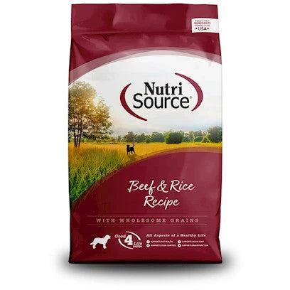 NutriSource Beef & Rice Recipe with Wholesome Grains Dry Dog Food, 4LB