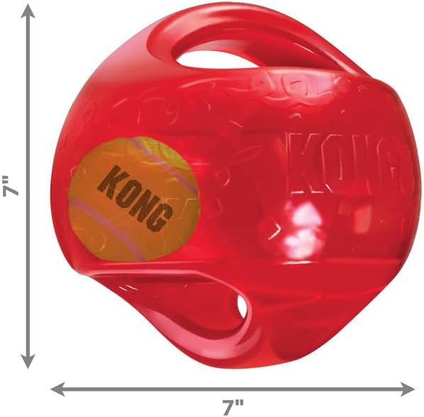 KONG Jumbler Ball - Interactive Dog Toy for Dog & Puppy Playtime - Fetch Toy with Tennis Ball - Dog Supplies for Engaging Play (Large/Extra Large)
