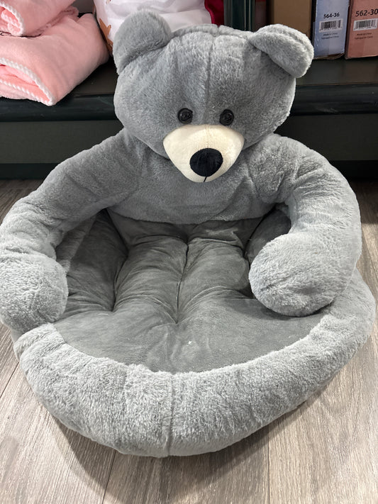 Gray Bear Pet Bed, Cotton, S, Machine Washable, for Small and Medium Dogs and Cats